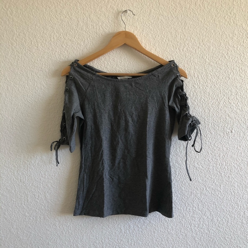 NWT off the shoulder top with lace up detail